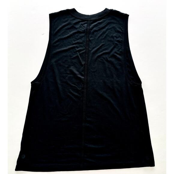 Lululemon All Yours Tank Black Cotton Size 8 Casual Gym Leisure - Picture 3 of 5